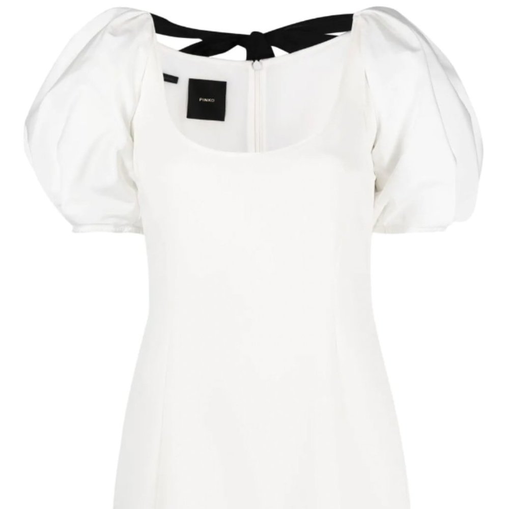 Stunning Pinko white mini dress w/ detachable sleeves!